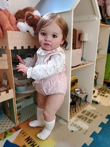 Anano Bebe Reborn Fille Poupée Grande Taille 26 Pouces 70 Cm Toddler Poupee Realiste Poupée en Silicone on Dirait Un Vrai Bébé Jambes Droites Debout Poupée Garçon