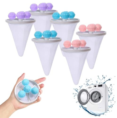 NEERIX Waschmaschine Haarfilter, 6 Stück Tierhaarentferner Waschmaschine, Filterbeutel Waschmaschine Haarentferner, Wiederverwendbare Filterbeutel, für Hundehaar, Katzenhaare, Kleidung