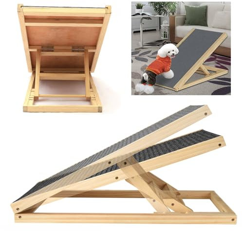 Rampa Portátil Plegable para Mascotas, Rampa para Perros y Gatos para Coches, Rampa Piscina Perros, 2 Escalones Regulables en Altura de 30cm a 40cm para Perros Grandes y Viejos