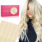 WENNALIFE Tape Extensions Echthaar, 40pcs 100g 55cm 22 Zoll Platinblond Haarverlängerung Echthaar Extensions Tape Invisible Tape in Extensions Echthaar Hair Extensions Seidig Gerade Skin Weft Tape Ins