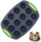 NCOALE Mini Muffins Backform aus Silikon für 12 Muffins, Antihaft Muffinform BPA frei Muffinblech mit Tragebügel Silikon Muffinförmchen Klein für Cupcakes Brownies Kuchen Pudding (Dunkelgrau)