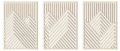 JAWSEU 3st Wandaufkleber Bergwandgemälde Aus Berg Abstraktes Holzhandwerk Wandkunst Holzdekor Berg wanddekoration Aus Blumendekor Holzverkleidung Holzplatte Jahrgang Hölzern Wandpaneel Wanddeko