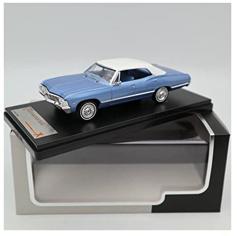 EMRGAZQD Motorfahrzeuge Replika Auto 1/43 Für Chevrolet Impala Sport Sedan 1967 Diecast Alloy Blue Muscle Car Modell Sammlerstück Ornament Originalgetreue Nachbildung
