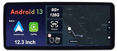 BXLIYER 12.3 Zoll -[6G+128G]- Android 13 IPS Autoradio für Audi A3 8P 8PA S3 RS3 (2003-2013) - Kabellos CarPlay/Android Auto/DSP - Kamera & MIC - 8 Core 2 Din - DAB Lenkradsteuerung Fast-Boot 360-CAM