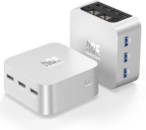 ACEMAGICIAN V1 Mini PC, Ιntel Twin Lake N150 Mini PC (bis zu 3,60 GHz),16GB DDR4 512GB M.2 SSD Micro PC mit W11 Pro | RJ45 | 4K HDMI+DP | WiFi 5 für Zuhause/Büro/Schule