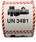 Giese-GEF 1.000 Gefahrgutaufkleber Lithium ionen Batterien UN 3481-100 x 100 mm - Etiketten auf Rolle - Papier selbstklebend - ADR