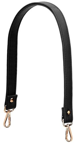 Damen Taschengurt PU Leder, Universal Ersatz Schulterriemen 60 cm für Handtaschen Umhängetaschen Kameratasche DIY Achseltasche (Schwarz)
