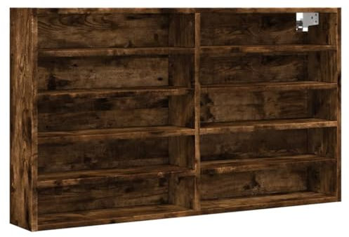 vidaXL Vitrinenschrank, Wandvitrine mit Stauraum, Hängevitrine für Schlafzimmer Wohnzimmer Flur, Vitrine Wandschrank, Räuchereiche Holzwerkstoff