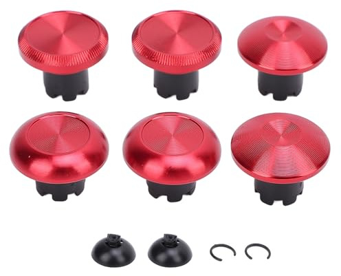 Metall Thumbsticks für PS 5 Edge Controller, Controller Austauschbarer Analog Joystick, Thumb Stick Kappen, Kompatibel mit PS 5/PS Pro/X Box Controllern (Rot)