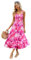 GRACE KARIN Robe longue d'été à bretelles florales pour femme, col carré, ourlet double couche, smocké, Fleur floue violette et rose, S