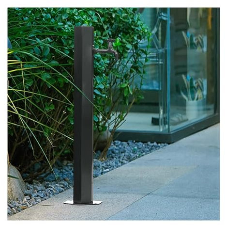 NTALJC Poteau de Robinet d'extérieur en Acier Inoxydable antigel, Colonne d'eau de Jardin, Support de Tuyau Vertical autoportant pour décoration de Paysage de Patio de Cour, Durable et élégant