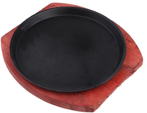 YARNOW Molde Para Hornear De Hierro Fundido Sartén Para Fajitas Casera Plancha Antiadherente Para Barbacoa Uso Cocina De Inducción Para Filetes y Chisporroteos