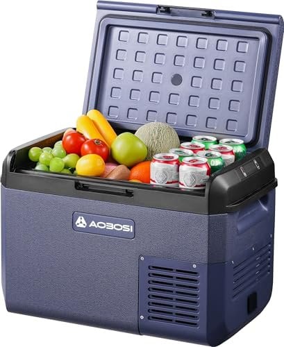 AAOBOSI Kompressor Kühlbox 25L, Tragbare Elektrische Kühlbox 12V/230V, IPX4 Wasserdicht, -20°C bis 20°C – Ideal für Auto, LKW, Boot, Camping, Reisen, Fischen, Garten & Outdoor-Aktivitäten