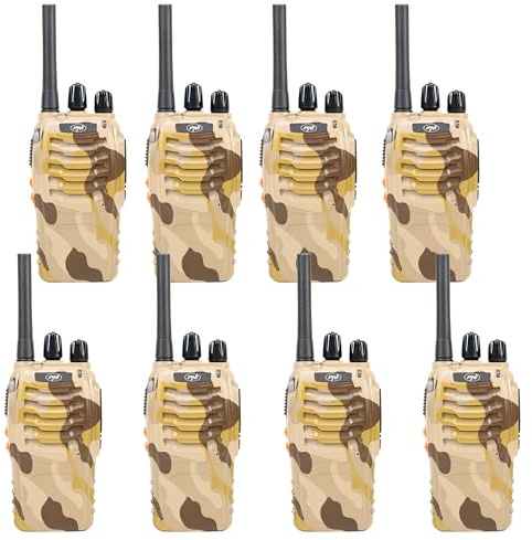Pack of 8 portable radio stations PNI PMR R40 CAMO 0.5W, 16 PMR, Li-Ion 1200mAh with chargers and headphones included
