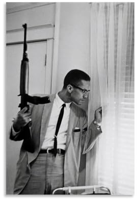 OREAUORN Malcolm X Poster, Wandkunst, Leinwand, ästhetisches Vintage-Poster, dekoratives Gemälde für Wohnzimmer, Schlafzimmer, 30 x 45 cm, ungerahmter Stil