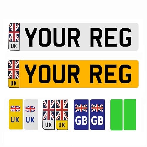 UK Standard Number Plate Front Rear Pair Personalised Plates For Automotive, Home, or Outdoor Use
