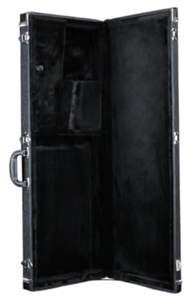 F Fityle E-Bass-Koffer, Bassgitarren-Koffer mit Griff, Holz, tragbare Instrumentenbox, Hartschale, Schwarzes Futter