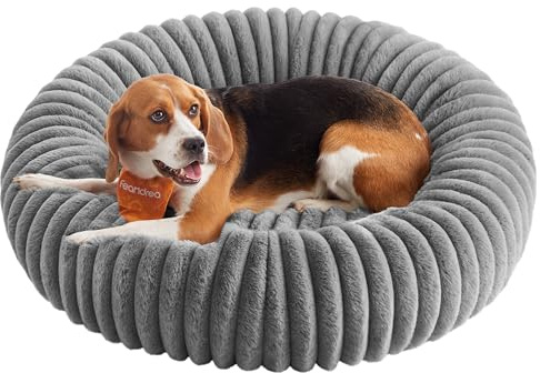 Feandrea Dog Bed, Medium Cat Bed, Soft Padding, Washable, 80 cm | Non-Slip, Dove Grey, BADDI Collection PGW304GD01