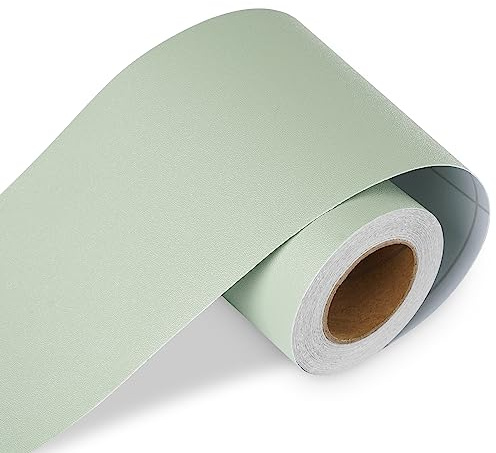 LACHEERY Bordüre Selbstklebend Mint Tapetenbordüre Grün Vinyl für Spiegelrand 7.6cm x 500cm Wandbordüre Selbstklebend Grün Wasserdicht Wand Tapeten Deko Bordüre Tapete für Badezimmer Wohnzimmer Möbel