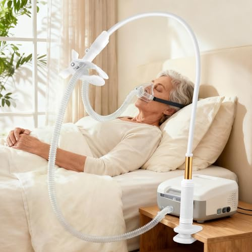 CPAP Schlauchhalter,CPAP Schlauchhalter Höhenverstellbar Schwenkbarem Arm,Komfort CPAP-Zubehör für CPAP-Schlauchunterstützung,Flexibel,um in jeden Raum zu passen,Verstellbar & Robust