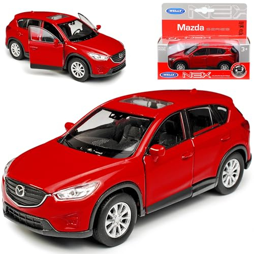 alles-meine.de GmbH Mazda CX-5 KE SUV Rot 1. Generation 2011-2017 mit Rückzugsmotor ca 1/43 1/36-1/46 Welly Modell Auto mit individiuellem Wunschkennzeichen