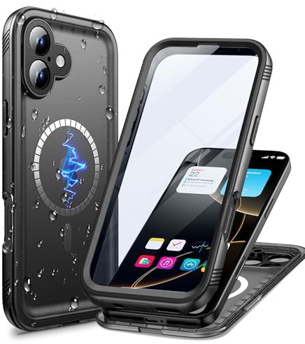 Cozycase TOP Militärschutz wasserdichte 360 Hülle Für iPhone 16 Plus | Magnetische Für MagSafe, Outdoor Panzerhülle Full Cover Armor Case, Soßfest Staubschutz Baustelle Waterproof Handyhülle