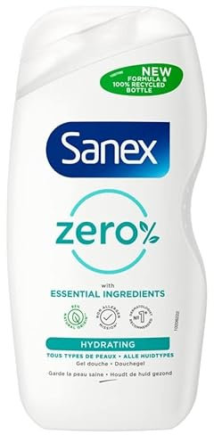 Sanex Lot de 6 gels douche Zero% hydratant pour tous les types de peau 500 ml
