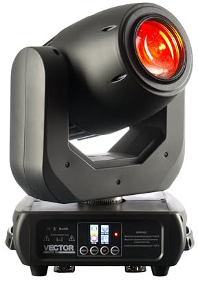 LightmaXX Vector Spot 150 - LED Moving Head Spot 150 Watt, 2 Goboräder, 7 Farben + Weiß, 3 Facetten Prisma, Motorisierter Fokus, DMX Steuerung, Ideal für Veranstaltungen und Bühnenbeleuchtung