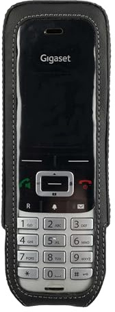 JT Berlin Turnline Lederhülle für Gigaset S650 S700 S850 S850H Pro | Passgenaue Echtleder Schutzhülle mit 8-Stufen Gürtel-Drehclip und smarter Folie. Handgefertigt in Europa für Premium 100HX
