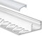 LED Aluminium Fliesenprofil F1H 2 Meter inkl. Abdeckung Opal/Klar Fliesenprofil 2m Alu Profil Fliesen (F1H klar)
