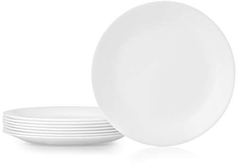 Corelle 1135857 Platos Llanos, Vidrio, Winter Frost White