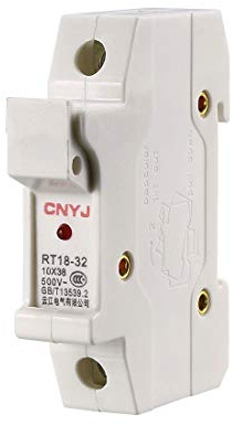 sourcing map Montage profilé DIN Porte-fusible Unipolaire RT18-32 w 10mmx38mm Voyant lumineux Blanc