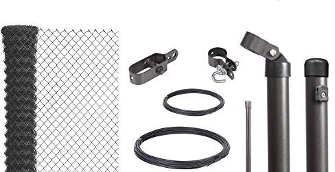 Alberts 635077 Maschendrahtzaun als Zaun-Komplettset, zum Einbetonieren | verschiedene Längen und Höhen | anthrazit-metallic | Höhe 100 cm | Länge 75 m
