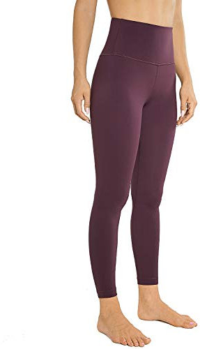 AGONVIN High Waisted Workout Leggings für Frauen Active Tights Yoga Pants mit Innentasche - 25 Hellviolett_Innentasche XXL