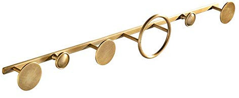 Xyanzi portemanteaux Porte-manteau Mural, Porte-manteau Support Mural Patère En Laiton avec 6 Patères Rondes pour Manteaux Chapeaux Serviette Or