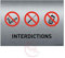 AUA SIGNALETIQUE - Plaque de porte Aluminium brossé imprimé AluSign - 210x150 mm - Double Face adhésif au dos (Interdictions)