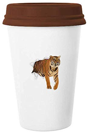 Damage Animal Paper Tigers Gatti tazza caffè bere vetro ceramica tazza coperchio
