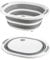 Collapsible Chopping Board Multi-Functional Foldable 4-in-1 Silicone Washing Up Bowl Vegetable Fruit Strainers Wash Basin Basket Ice Bucket Sink Bowl Folding Drain Tub Space Saver Laundry Bowl (Grey)