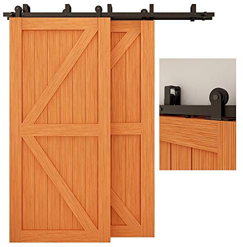 CCJH 4FT-122cm Hochleistungs-Bypasshalterung Schiebetürschienensatz für Bypass-Doppeltüren