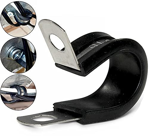 (Pack of 5) Rubber Lined P Clips Cable Mounting Hose Pipe Clip Clamp Mikalor W1 Zinc (10mm)