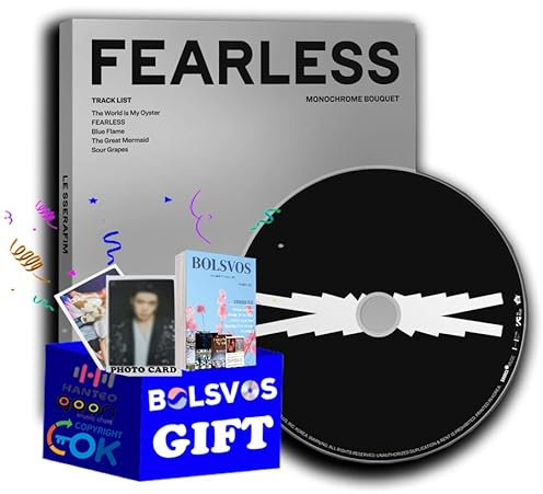 LE SSERAFIM - FEARLESS [Monochrome Bouquet ver.] (1st Mini Album) Album+BolsVos K-POP eBook (21p), Photocards