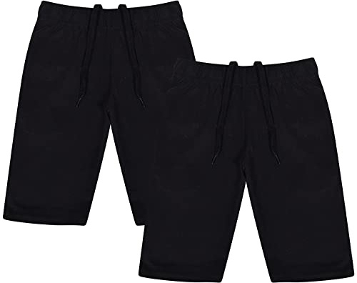 A2Z 4 Kids Boys Cotton Stretch - Shorts S07 Black 2 Pack 9-10