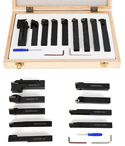 9tlg Drehstahl Satz 20mm mit Wendeplatten Drehmeißel-Set Drehstähle Drehstah