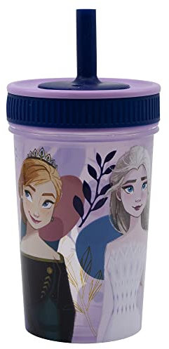 Stor GOBELET RÉUTILISABLE POUR ENFANTS AVEC PAILLE EN SILICONE 465ML | FROZEN TRUST THE JOURNEY
