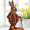 Terma Stahldesign Edelrost Osterhase Mann XXL 50cm mit Bodenplatte Handmade Germany, tolle gartendeko aus Rost-Metall, deko rostoptik, Rostfiguren Tiere, rostfiguren Garten, Rostdeko