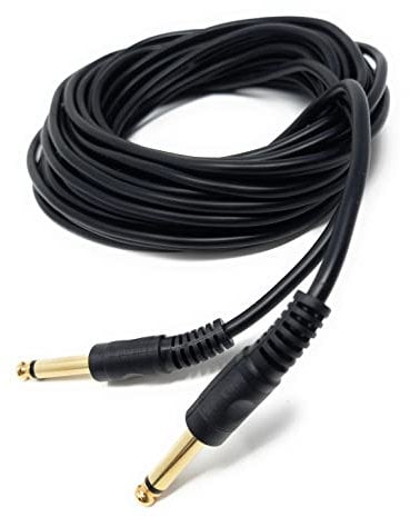 DRUT 10m 6.35mm to 6.35mm Mono 1/4'' Jack Plug Speaker, Guitar, Instrument, Patch Cable Gold Connectors (33ft)