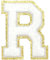 GYGYL 3PCS Chenille Varsity Glitters Letters Patch, Iron on Large Size Letter Patches for Team Costume Decoration, Height 4-1/2In, Letter R