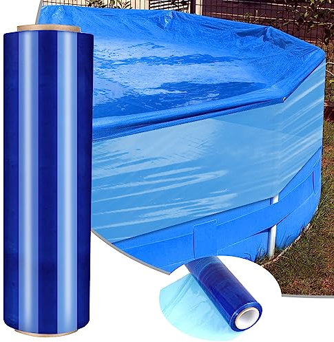 Winterabdeckungsversiegelung für oberirdische Pool-Abdeckungen – Ultra lang 40,6 cm × 320 m für oberirdische, winddicht, dehnbar, Polyethylen, luftdicht, Anti-UV-Poolabdeckung, Saver Wrap für hält das