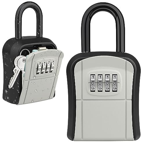 Diyife Boîte à Clé Sécurisée, [Sécurité Améliorée] Boîte Sûre de Serrure D'alliage de Zinc de Stockage Sûr avec Le Codede Combinaison de 4 Chiffres, pour Les Clés de Garage à Domicile Airbnb