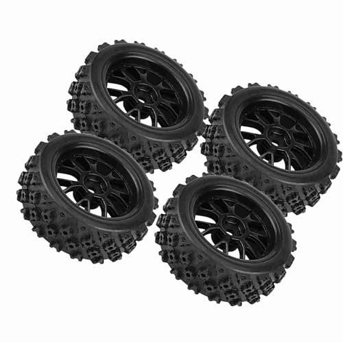 KIMISS 12 Mm Sechskant-RC und -Reifen, RC-Autoreifen, Gummi, 4-teiliges Set, Racing-Geländewagen-Reifen, Gummireifen, Felge für RC-Autoteile Im Maßstab 1:10
